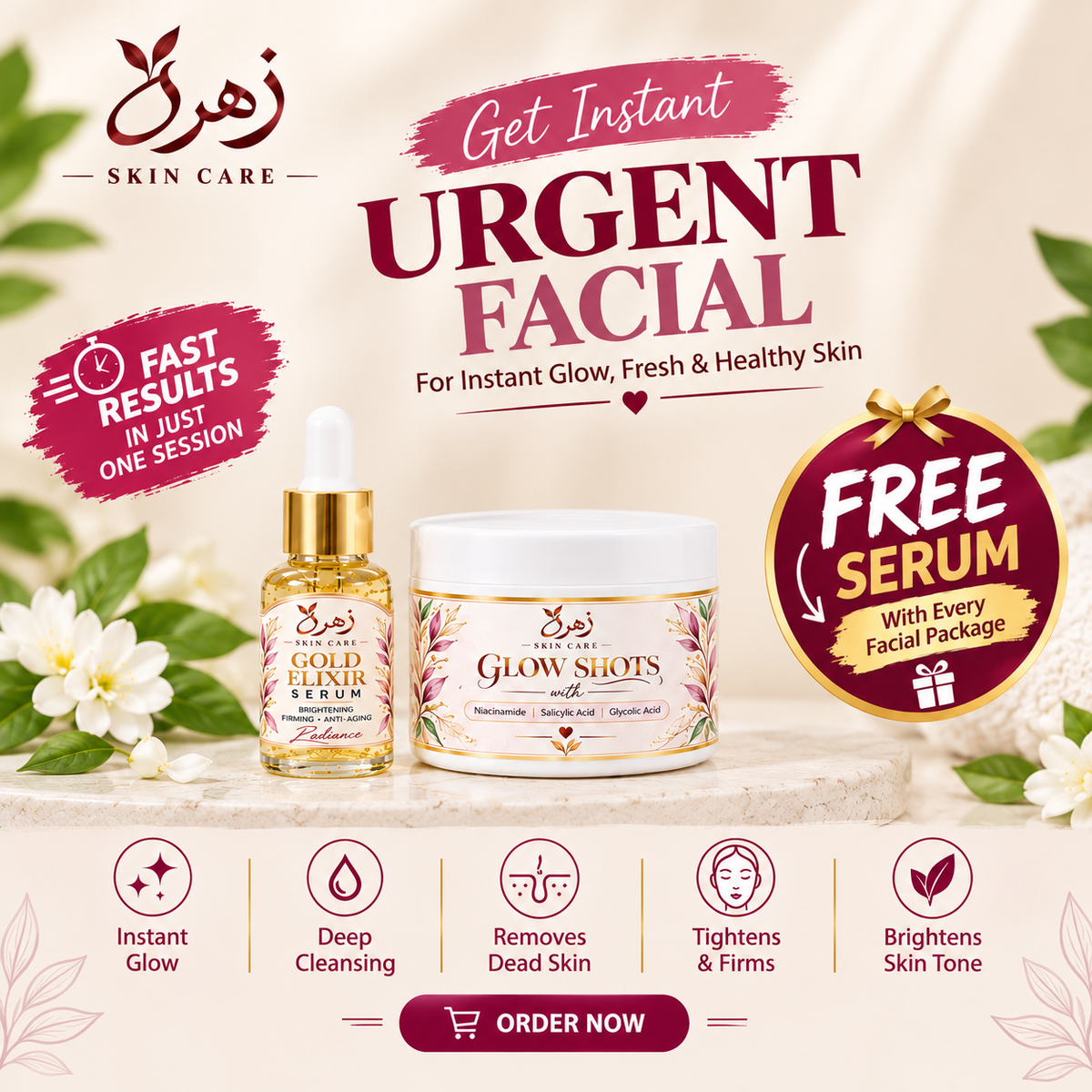 GLOW SHOT Whitening & Brightening Facial - With FREE GOLD ELIXIR